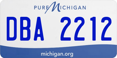 MI license plate DBA2212