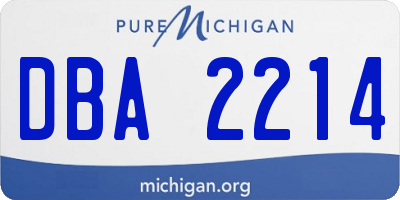 MI license plate DBA2214