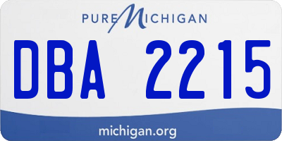 MI license plate DBA2215