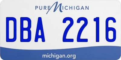 MI license plate DBA2216