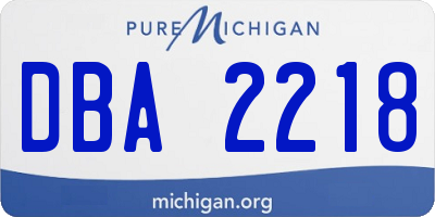 MI license plate DBA2218