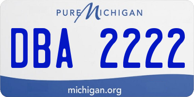 MI license plate DBA2222