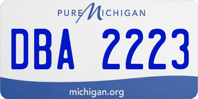 MI license plate DBA2223