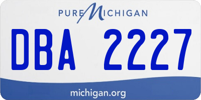 MI license plate DBA2227