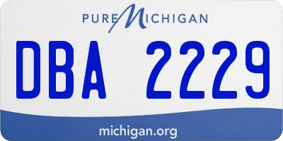 MI license plate DBA2229