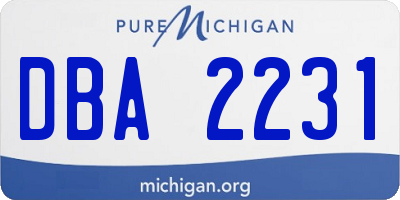 MI license plate DBA2231