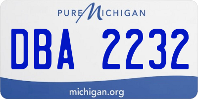 MI license plate DBA2232