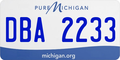 MI license plate DBA2233
