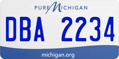 MI license plate DBA2234