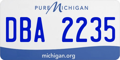 MI license plate DBA2235