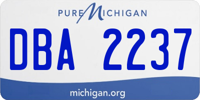 MI license plate DBA2237