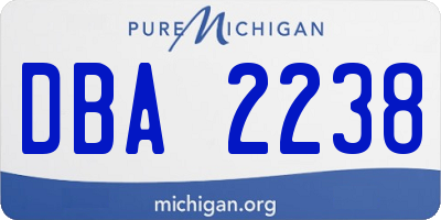 MI license plate DBA2238