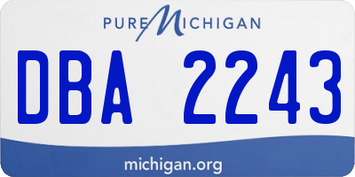 MI license plate DBA2243