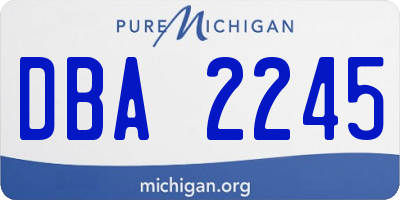 MI license plate DBA2245