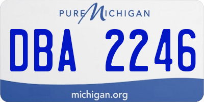 MI license plate DBA2246