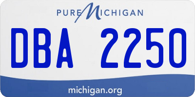 MI license plate DBA2250