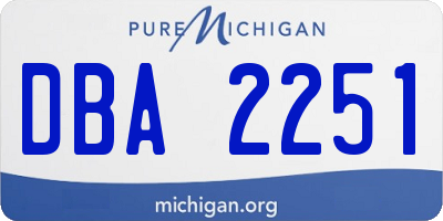 MI license plate DBA2251