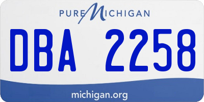 MI license plate DBA2258