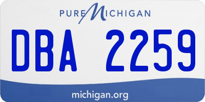 MI license plate DBA2259