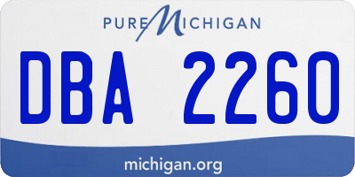 MI license plate DBA2260