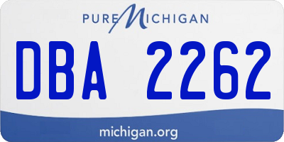 MI license plate DBA2262