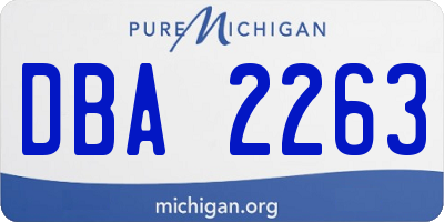 MI license plate DBA2263