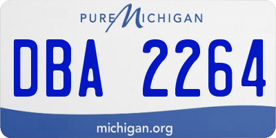 MI license plate DBA2264
