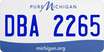 MI license plate DBA2265