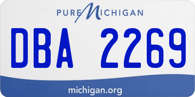 MI license plate DBA2269