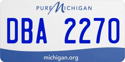 MI license plate DBA2270