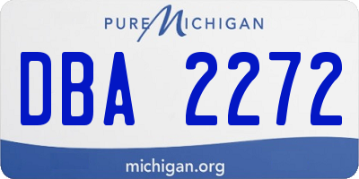 MI license plate DBA2272