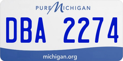 MI license plate DBA2274