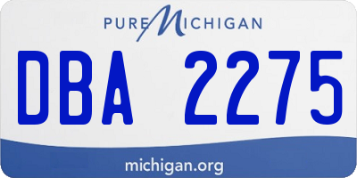 MI license plate DBA2275