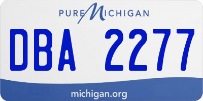 MI license plate DBA2277