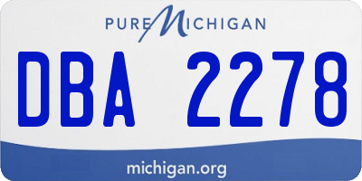 MI license plate DBA2278