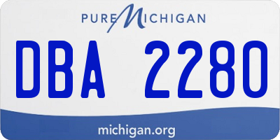 MI license plate DBA2280