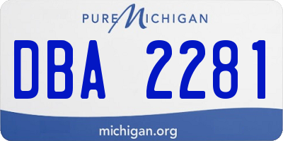 MI license plate DBA2281