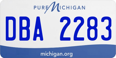 MI license plate DBA2283