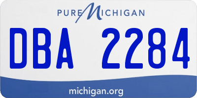 MI license plate DBA2284