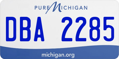 MI license plate DBA2285