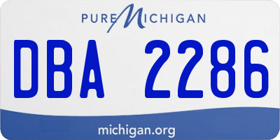MI license plate DBA2286