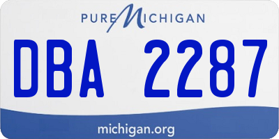MI license plate DBA2287