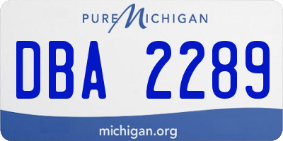 MI license plate DBA2289