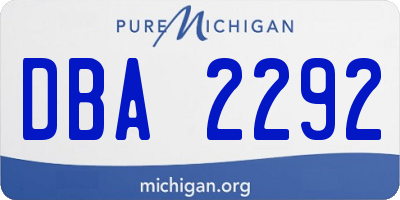 MI license plate DBA2292