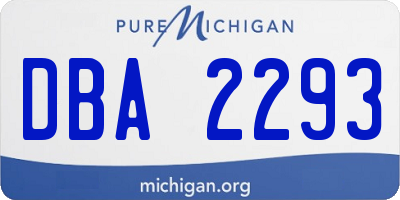 MI license plate DBA2293