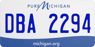 MI license plate DBA2294