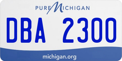 MI license plate DBA2300