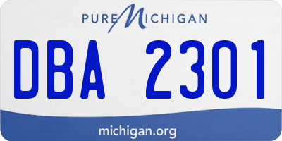 MI license plate DBA2301