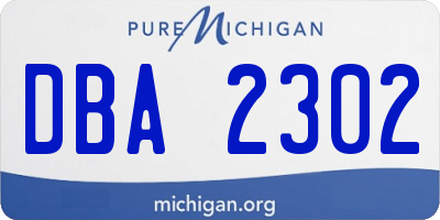 MI license plate DBA2302