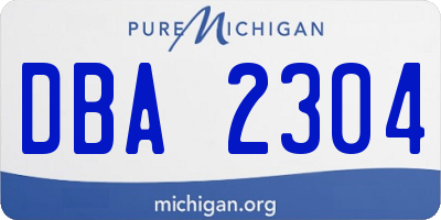 MI license plate DBA2304